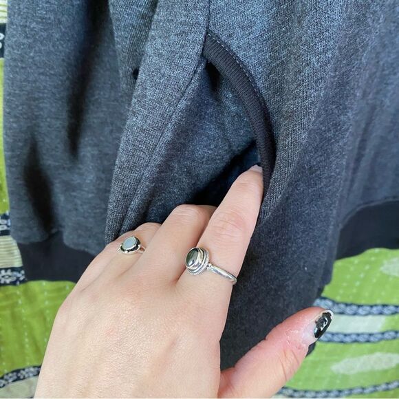 Natural Life Heather Gray "Be Nice" Comfy Pocket Sweatshirt Size Medium - Picture 6 of 14